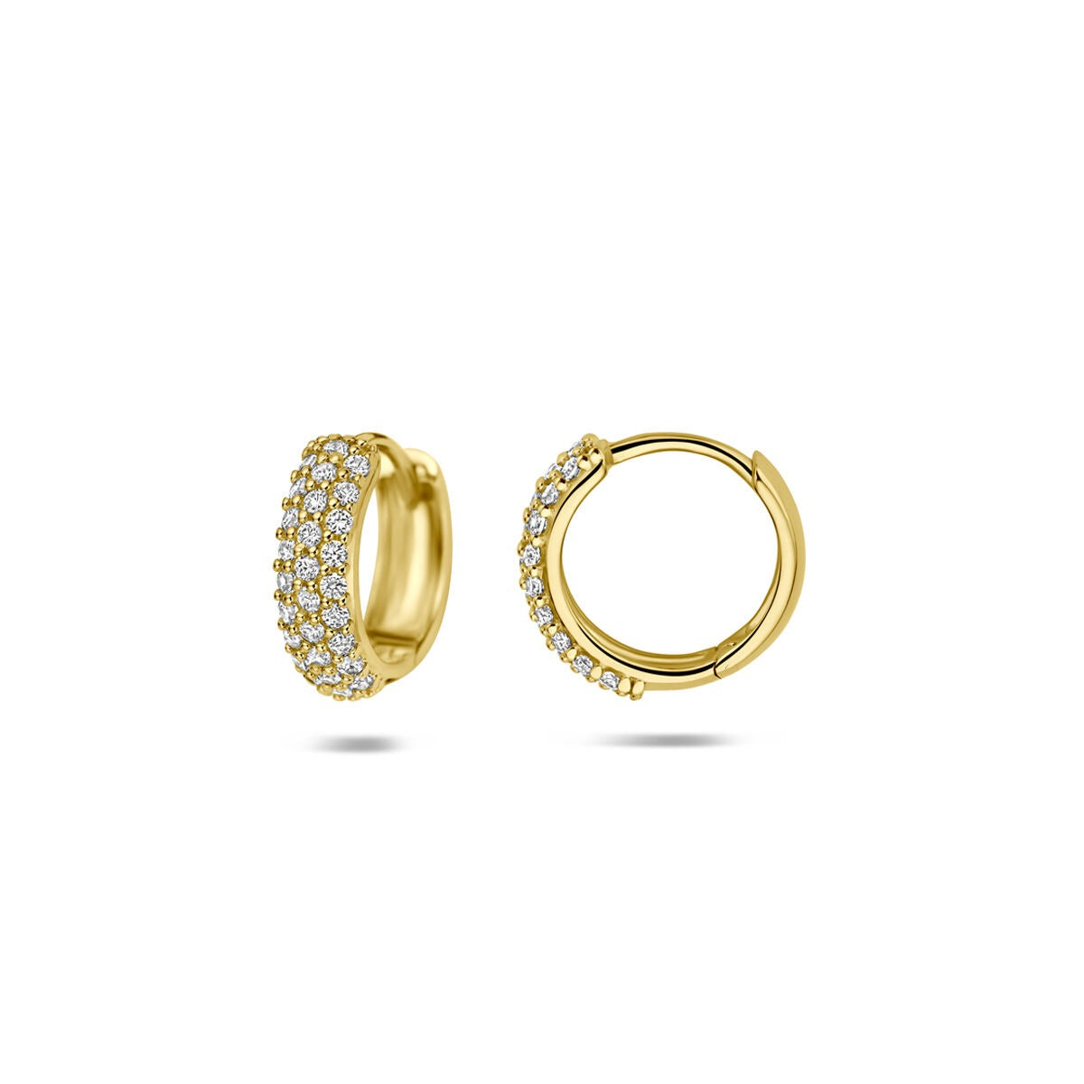 Aros de oro amarillo de 14k con circonitas
