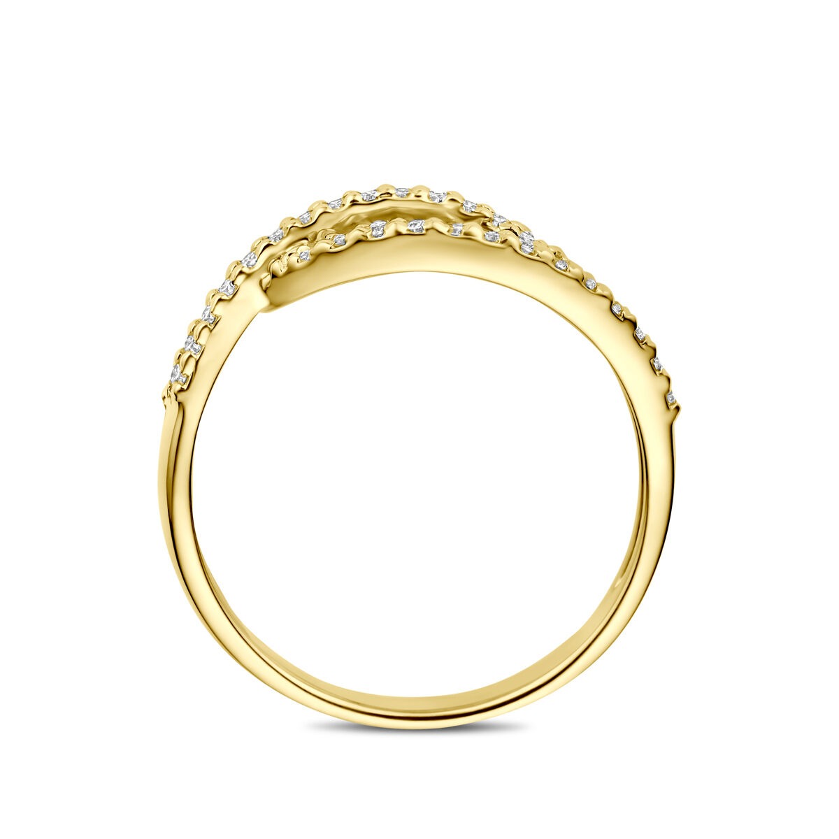 Anillo de oro amarillo de 14k con diamante cultivado en laboratorio