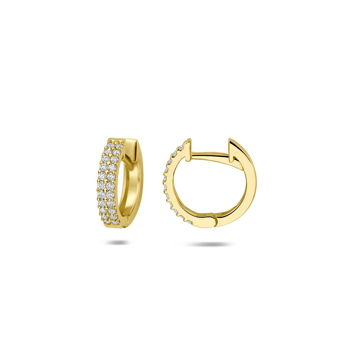Aros de oro amarillo de 14k con circonitas