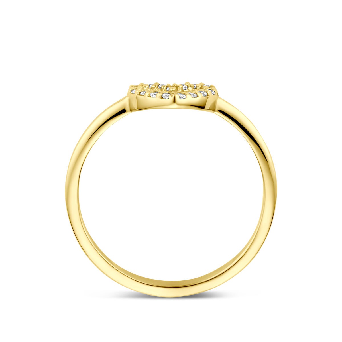 Anillo de mujer en oro amarillo con corazón y diamante cultivado en laboratorio – 14k oro amarillo