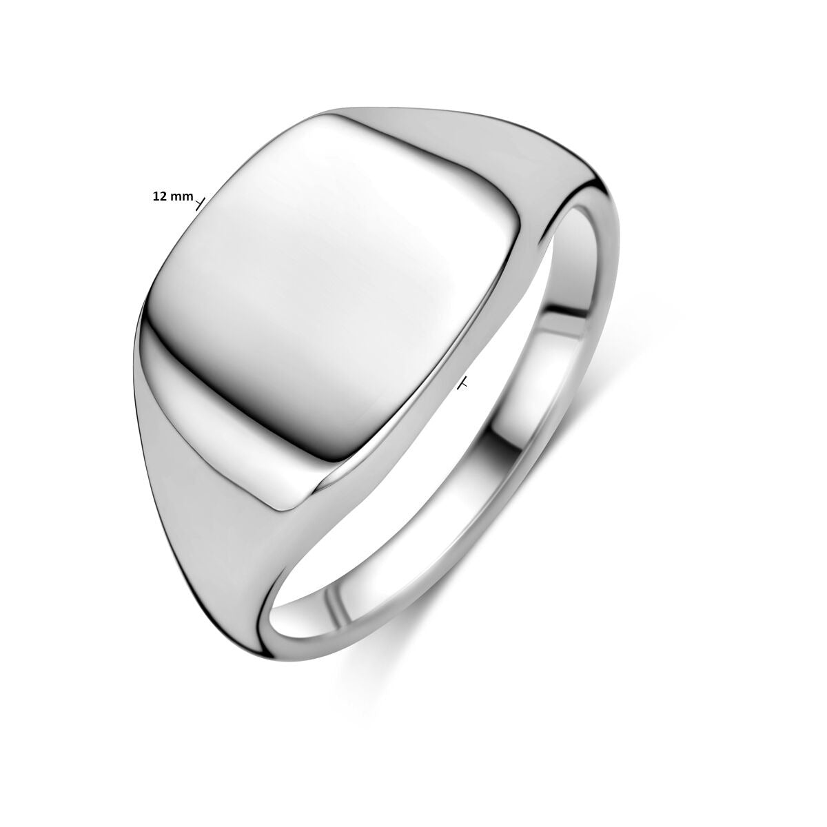 Anillo de sello de plata rodiada 925