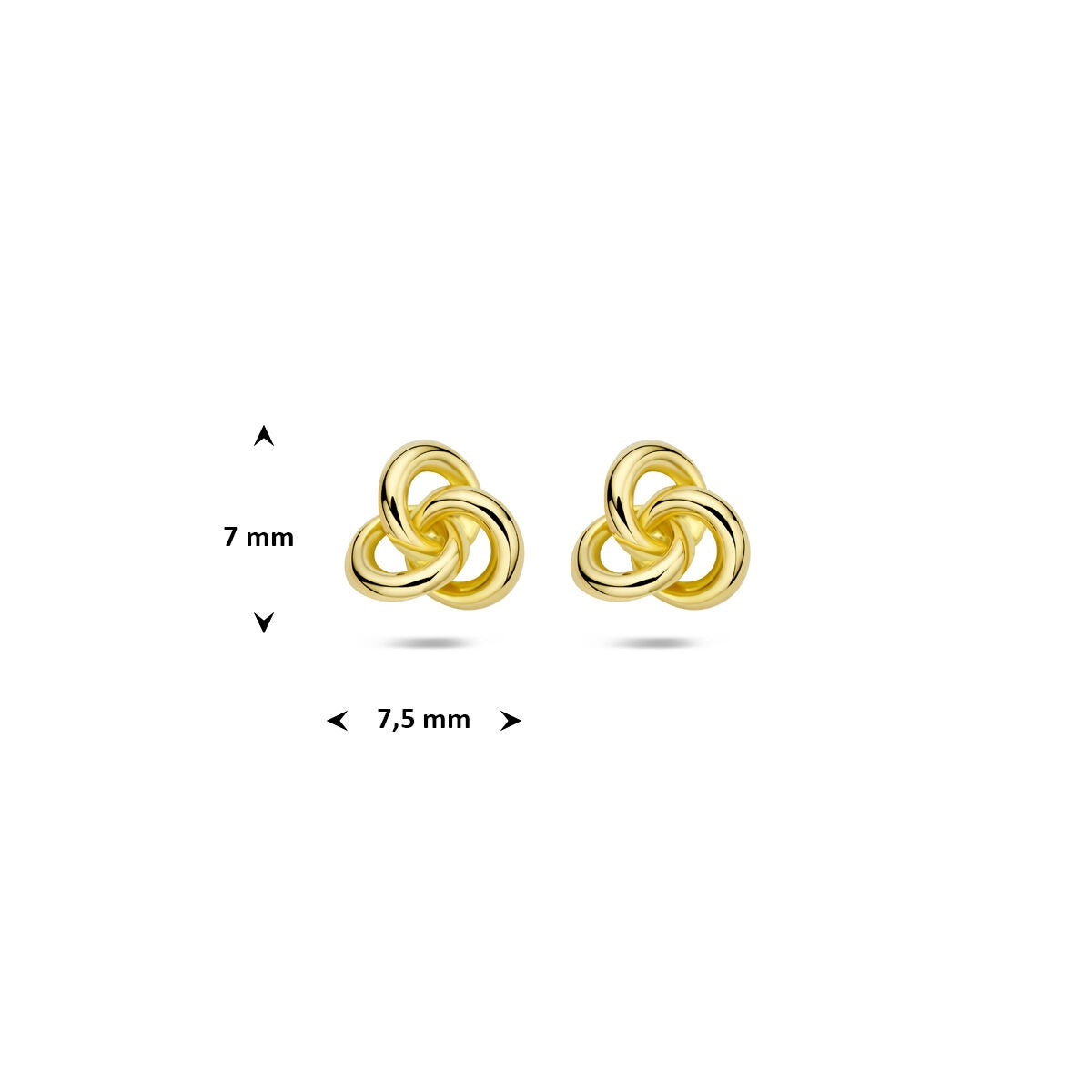 pendientes de botón de 9k oro amarillo 7 mm