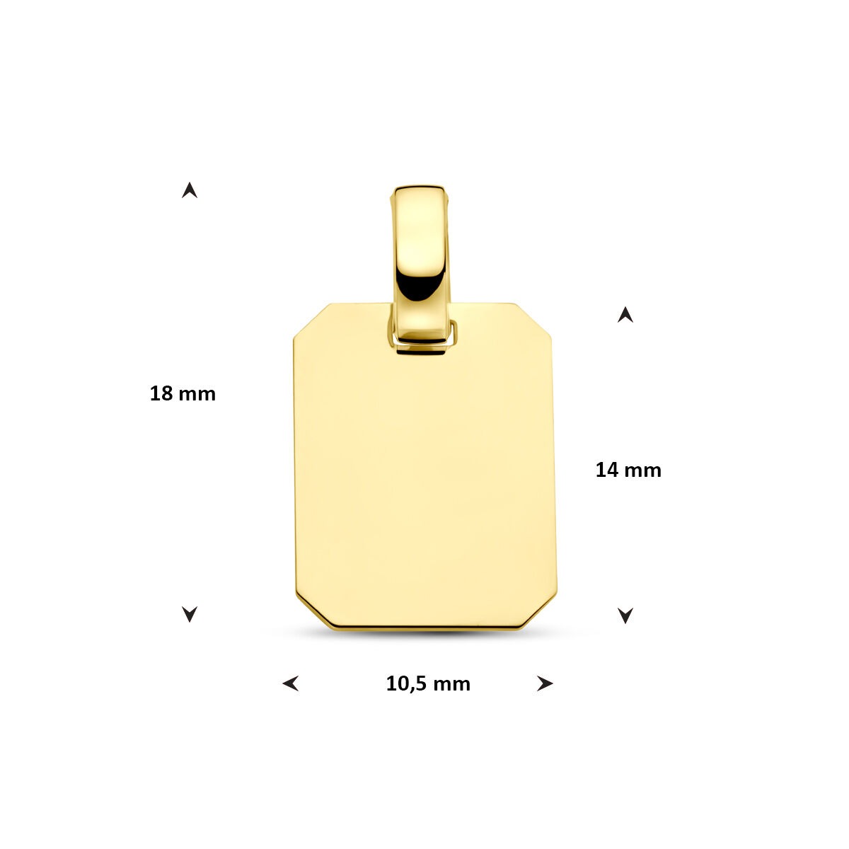 colgante de grabado de oro amarillo de 14k – colgante de mujer rectangular con elegancia atemporal