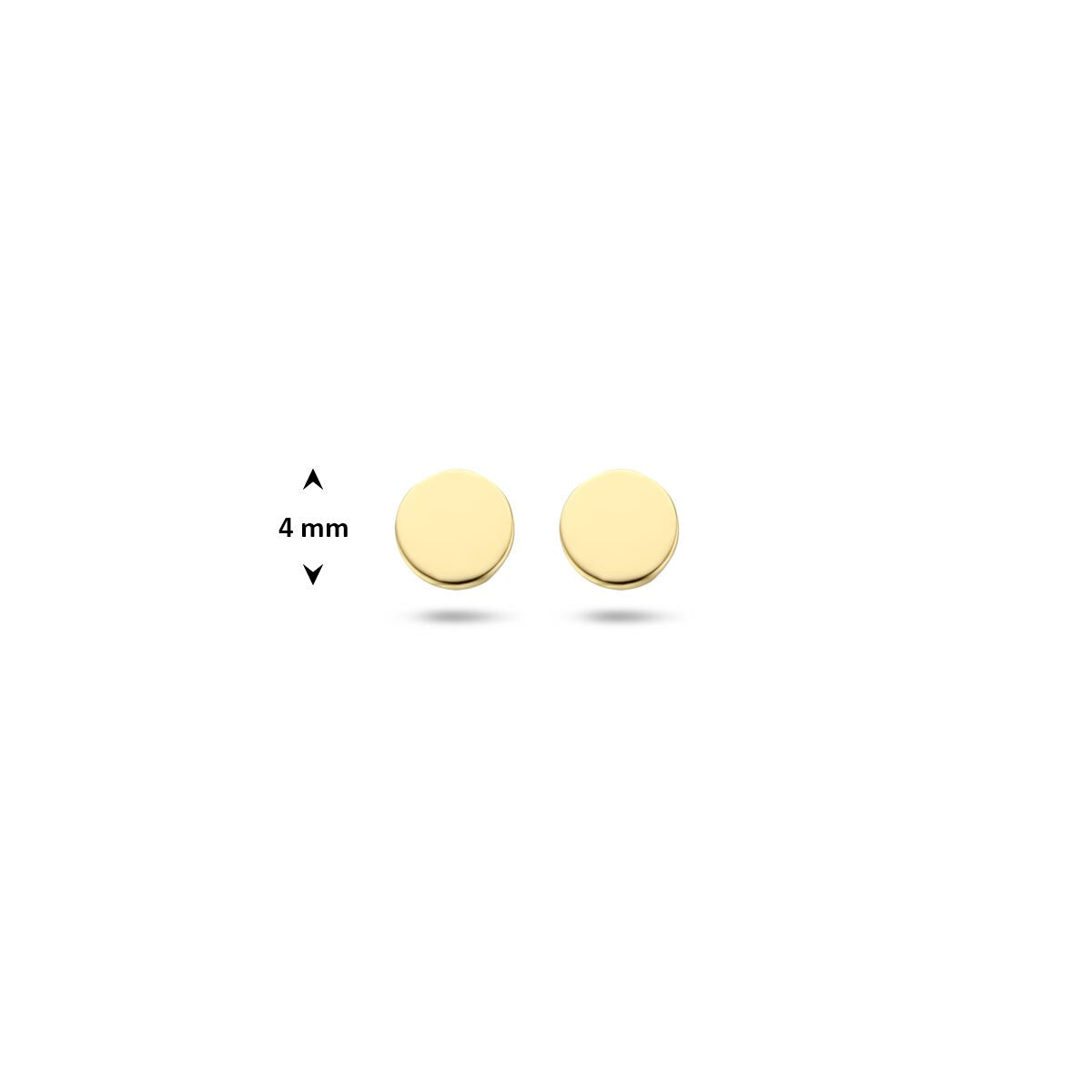 Pendientes de botón de oro – 14k, 4 mm pulido