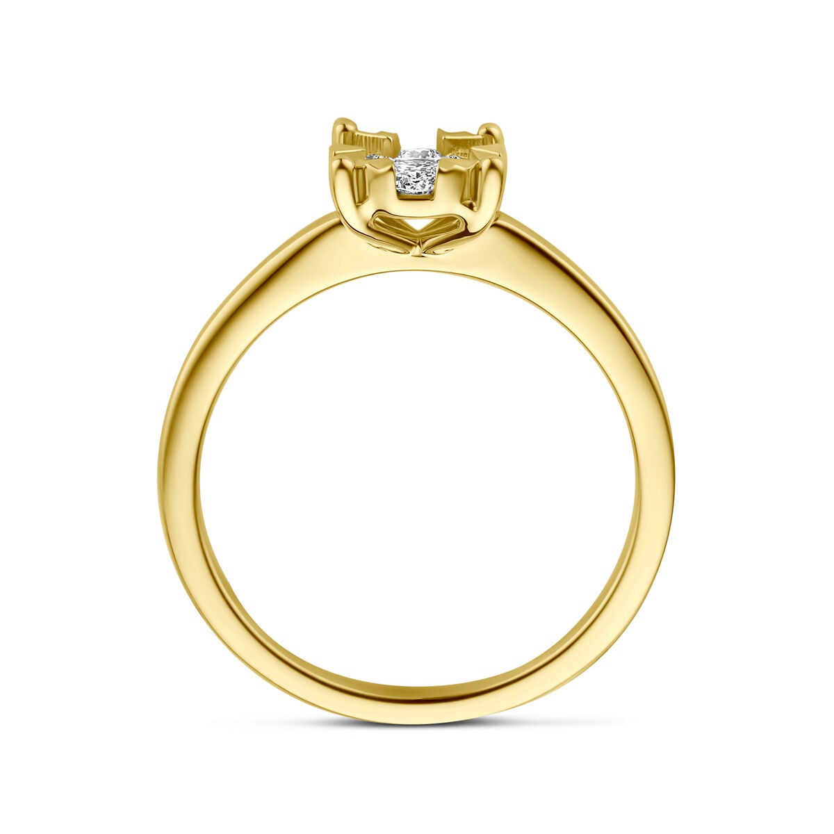 anillo de oro amarillo de 14k con diamante cultivado en laboratorio