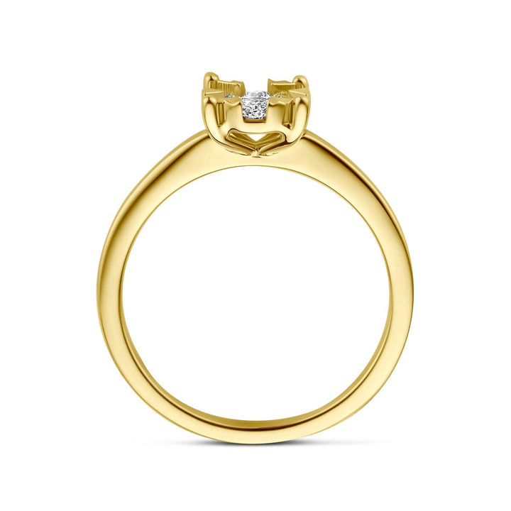 14k geelgouden ring met lab grown diamant