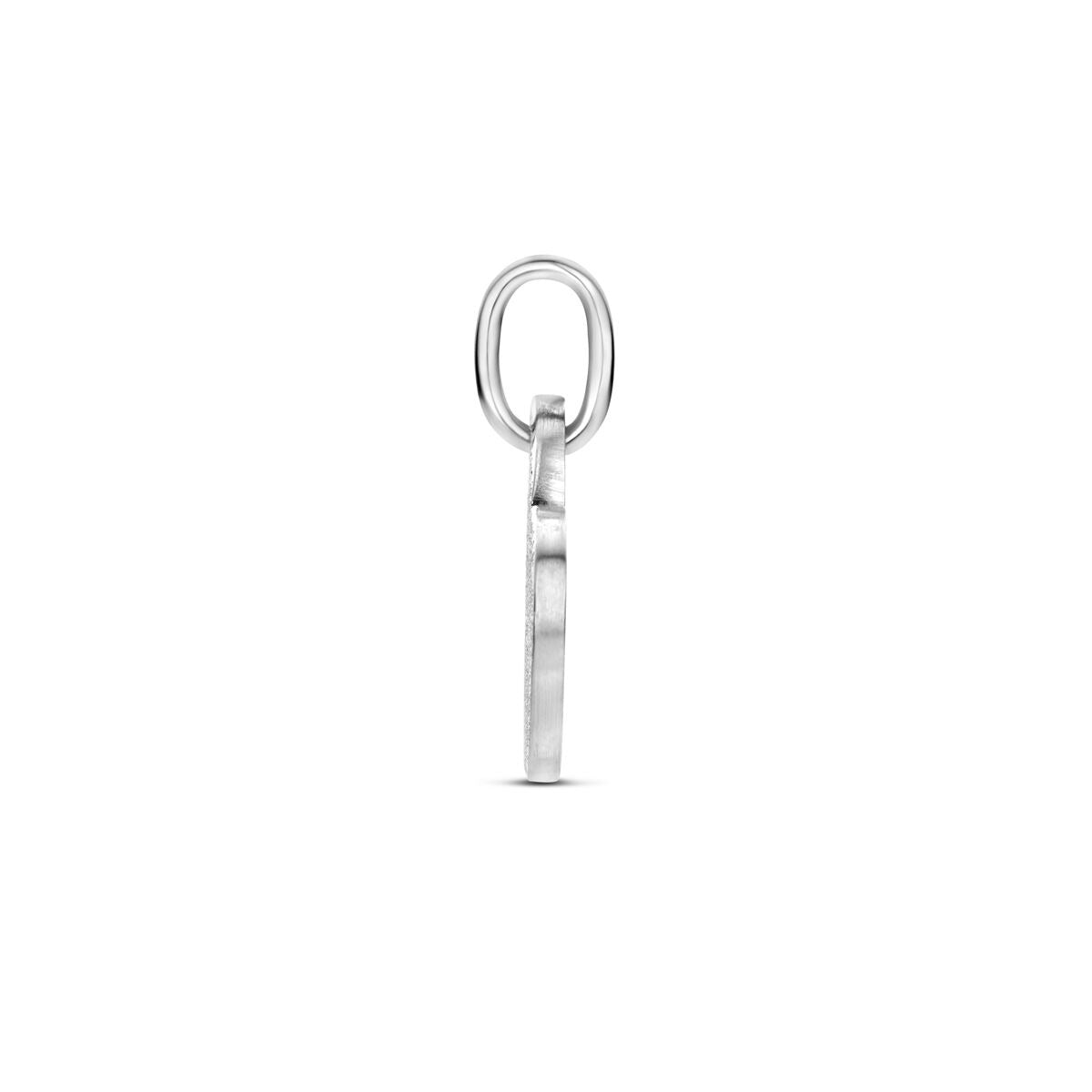 Colgante de corazón grabable en plata 925 rodiada