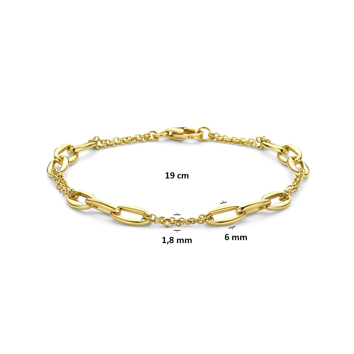 Pulsera de eslabones en oro amarillo de 14k ancla