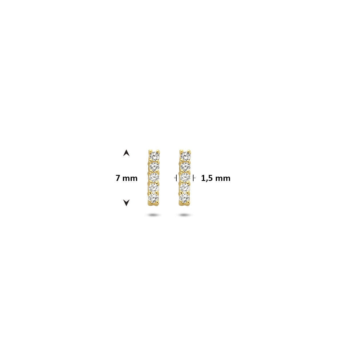 Pendientes de botón de oro con circonitas – 14k