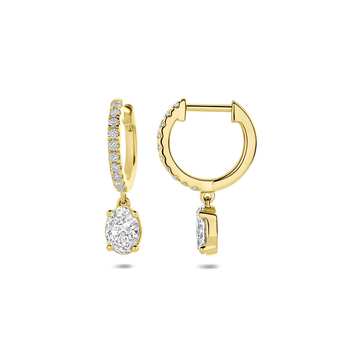 Aros de oro de 14k con diamante cultivado en laboratorio