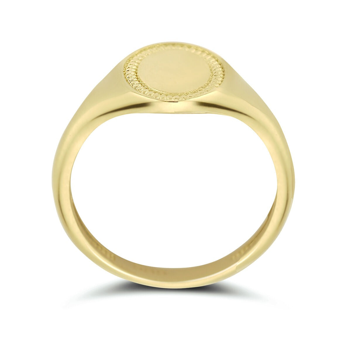 anillo de sello de oro amarillo ovalado
