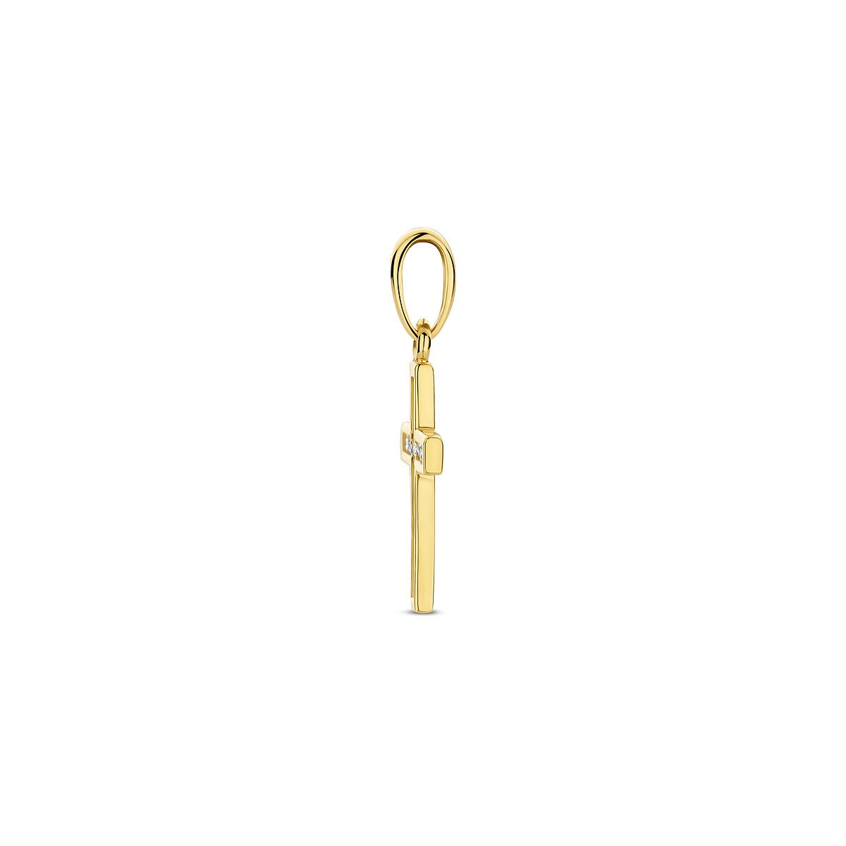 Colgante de cruz de oro amarillo con circonitas – 14k