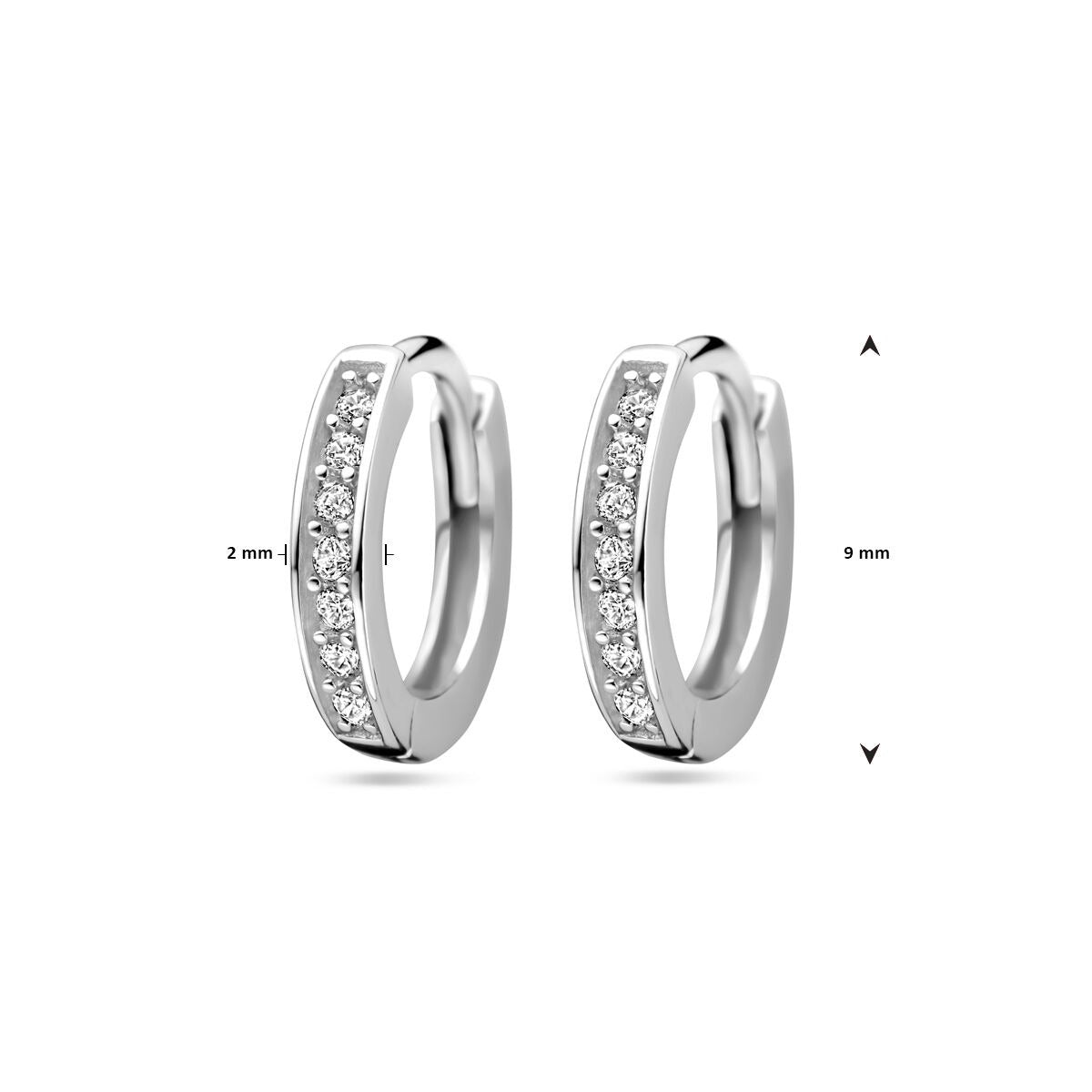 Aros de plata con circonitas – rodiados 925