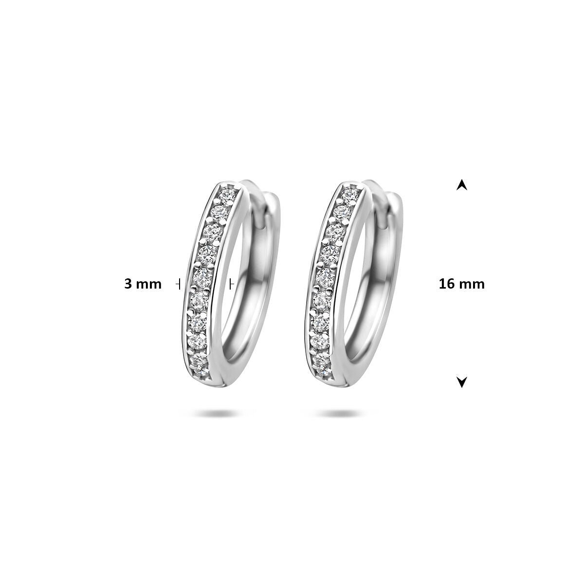 Aros de plata 925 rodiados con circonitas