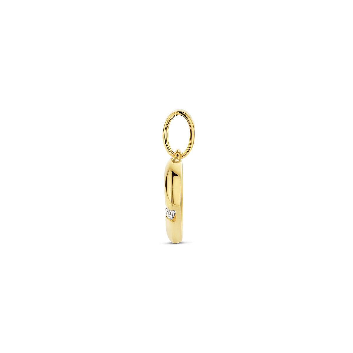 colgante de oro amarillo con corazón y circonitas