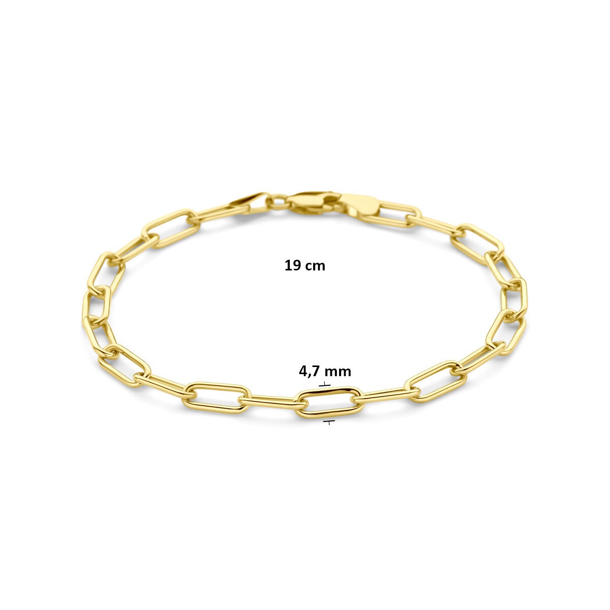 Pulsera de ancla de oro amarillo de 9k con núcleo de plata