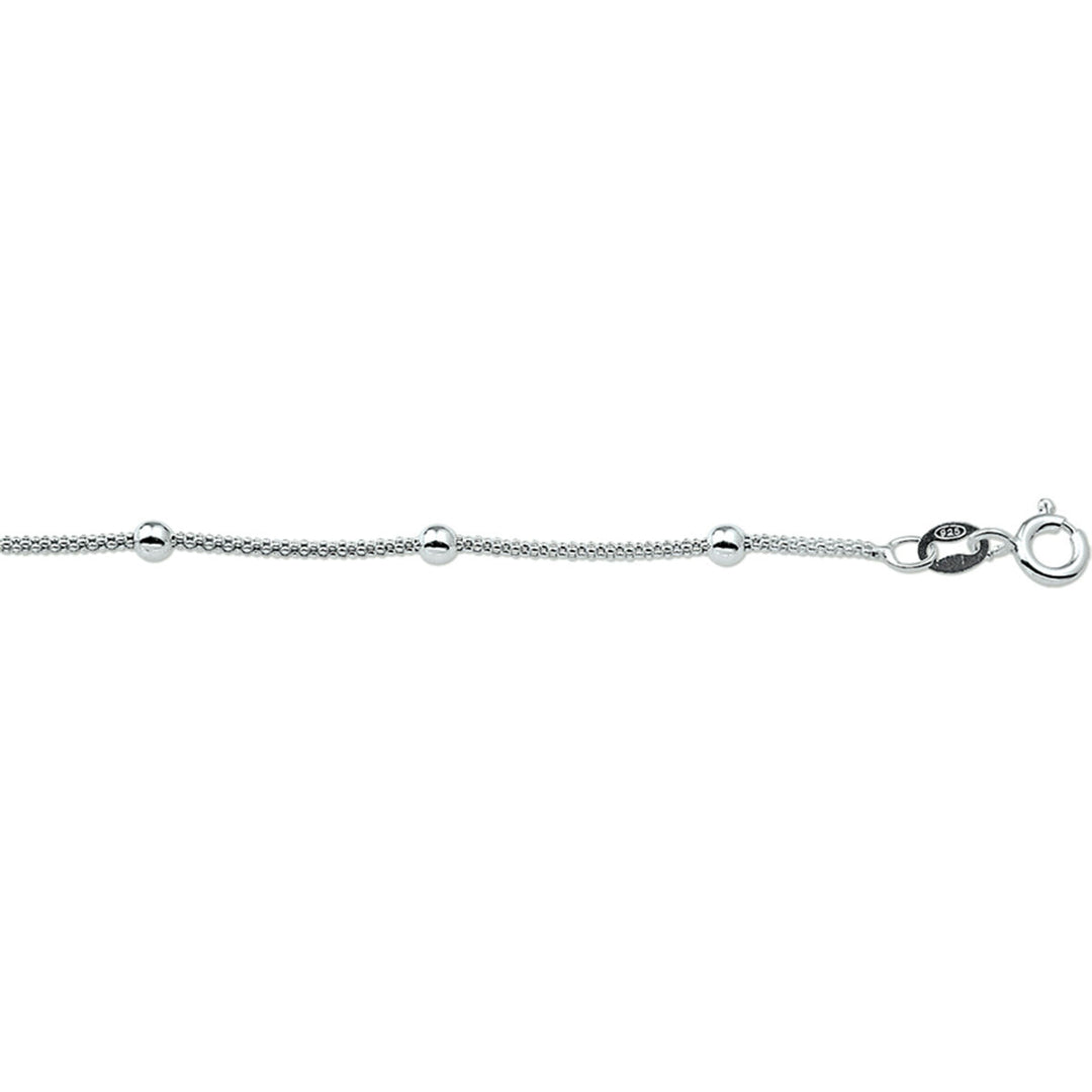 Zilveren ketting zonder hanger – gevlochten collier met bolletjes