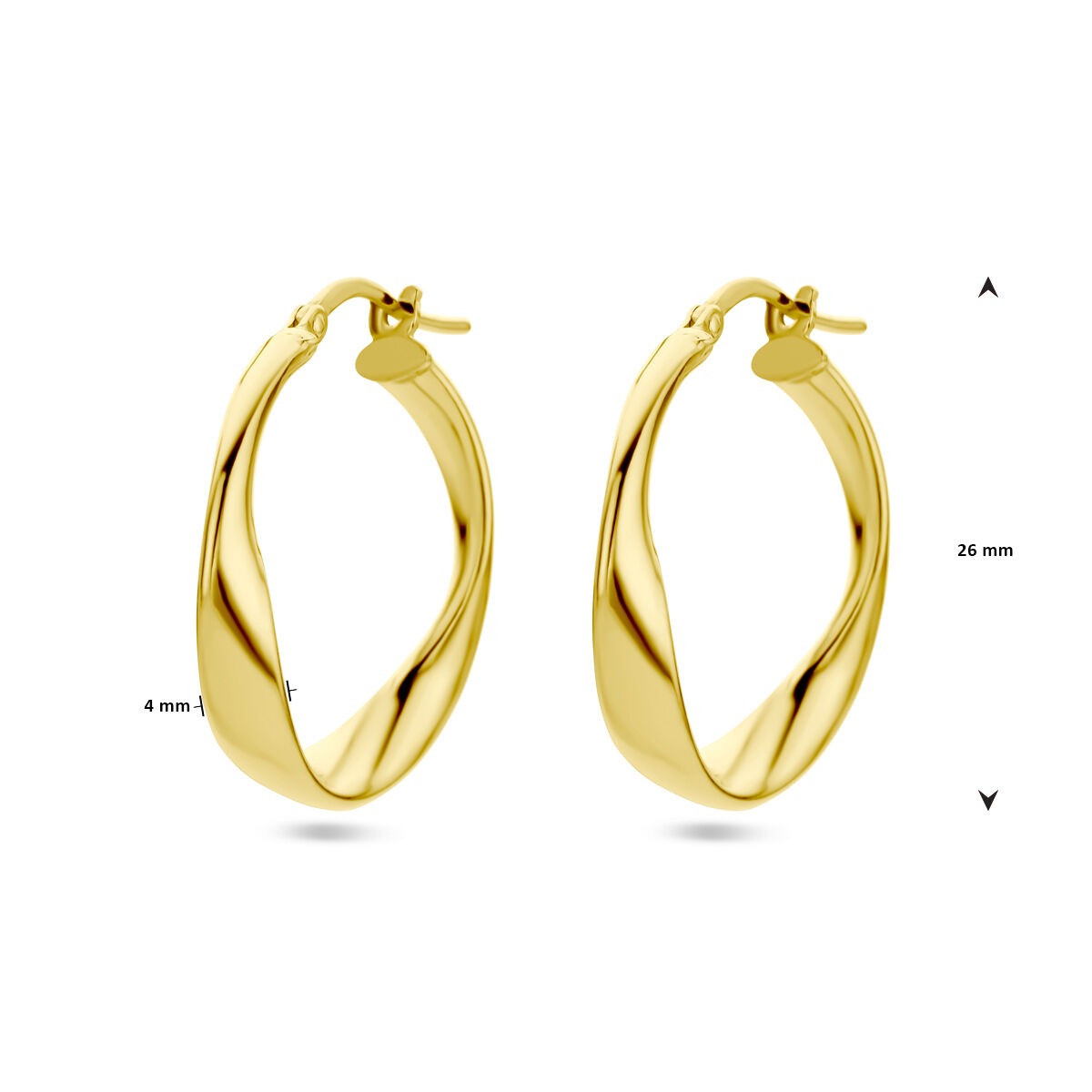 Aros de plata chapado en oro amarillo 925