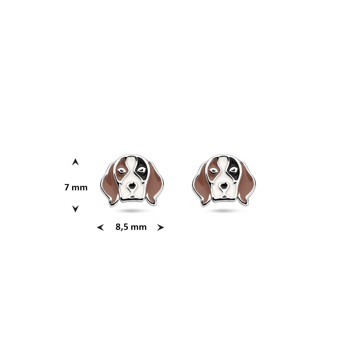 Pendientes infantiles de plata perrito 7 mm