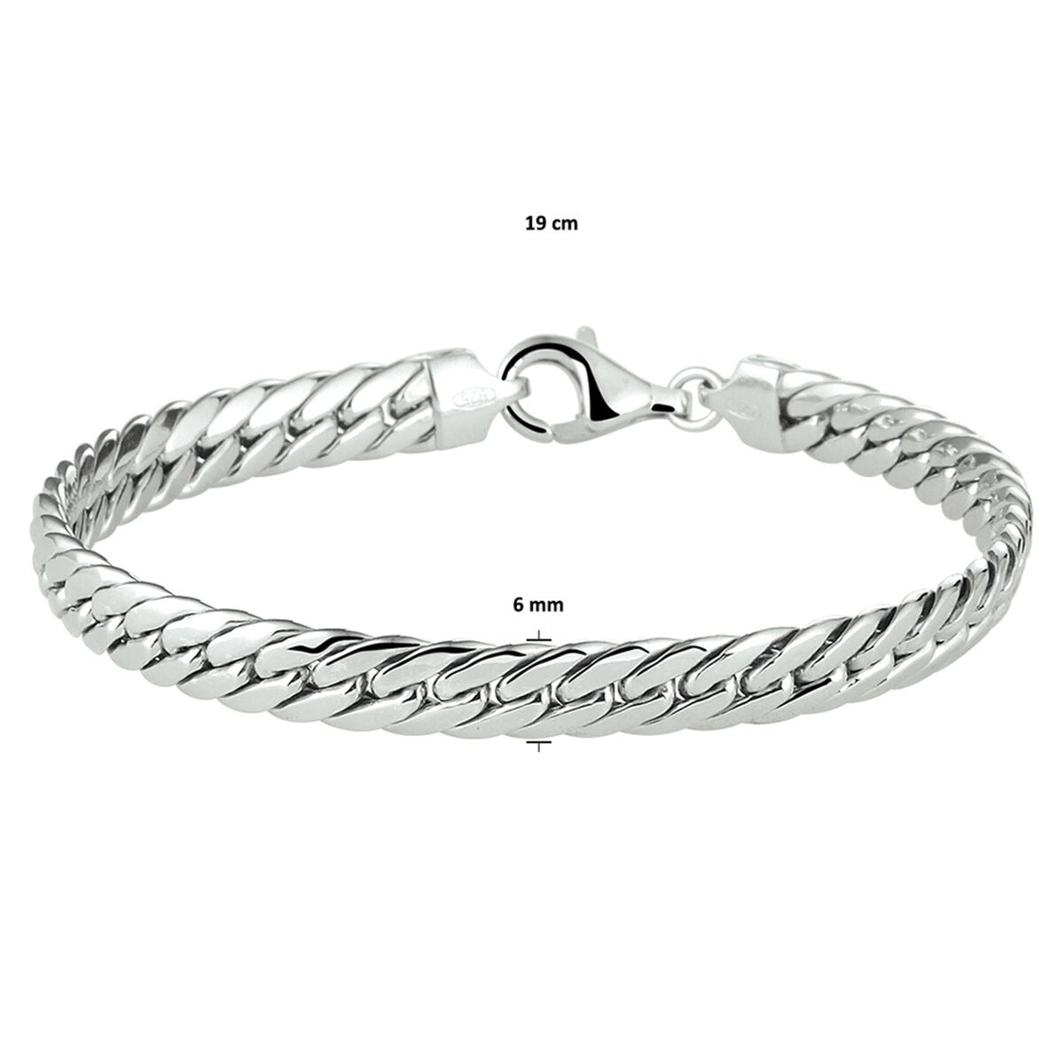 Pulsera de gourmette de plata – rodiada 925