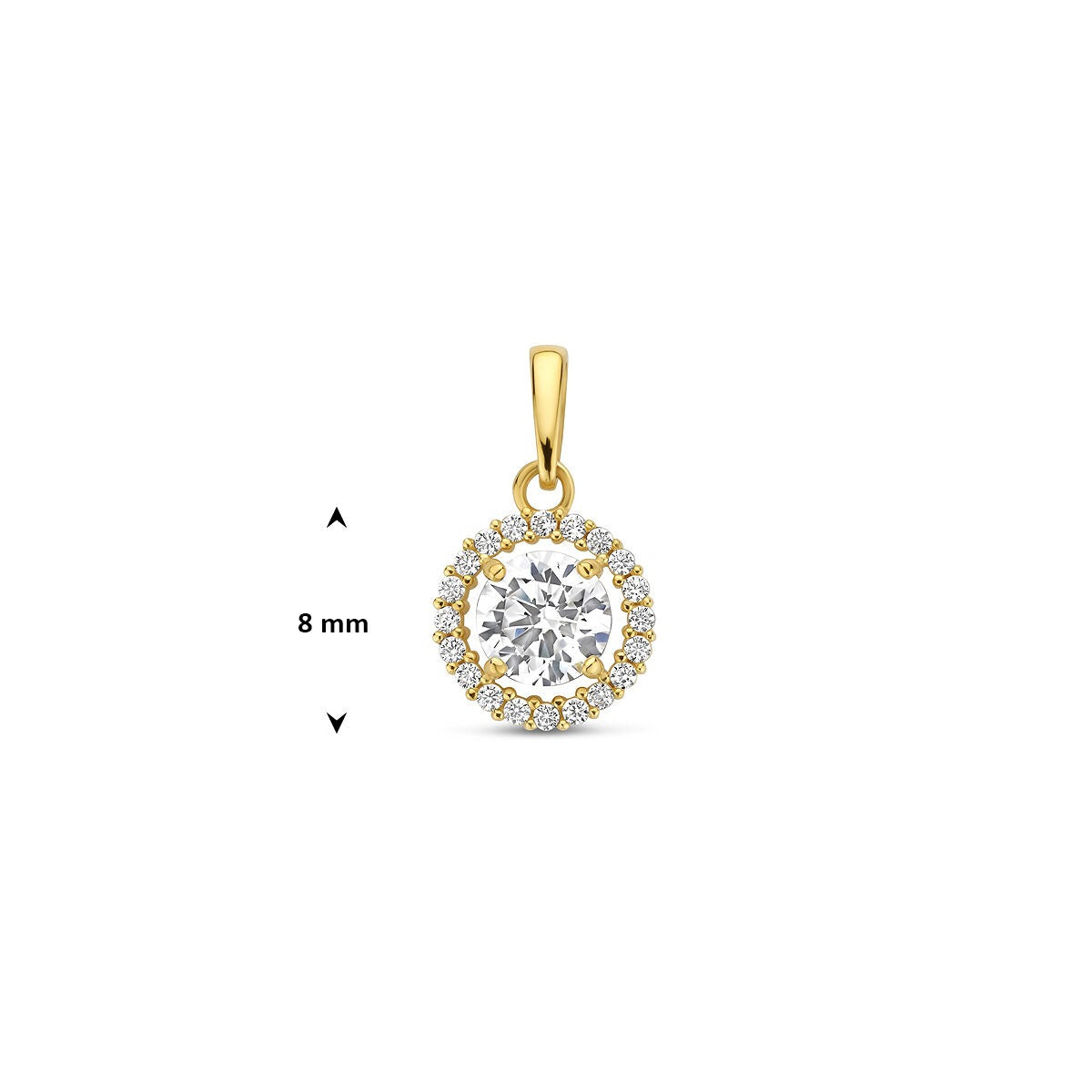 Colgante de oro con circonitas – 14k, estilo entourage