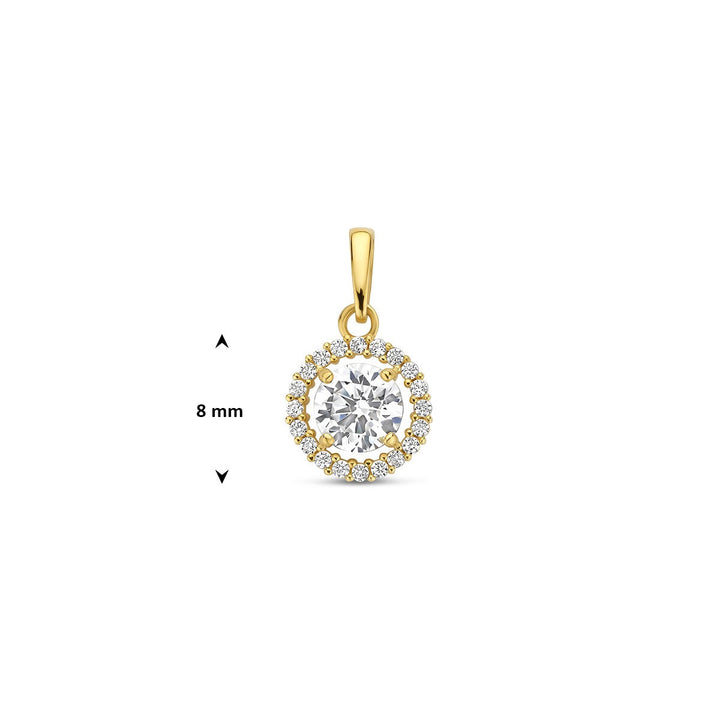 Gouden hanger met zirkonia – 14k, entourage stijl