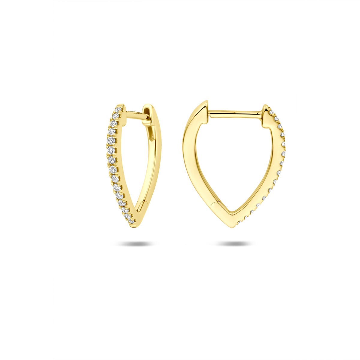 aros con diamante cultivado en laboratorio 0.12ct (2x 0.06ct) g vs 15 mm oro amarillo 14K