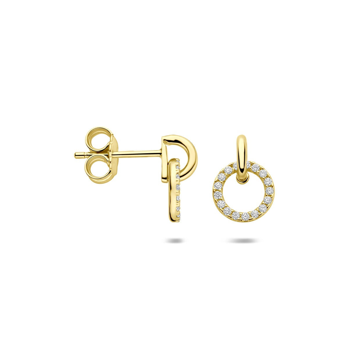 Aros de oro 14k con circonitas – Engaste pavé