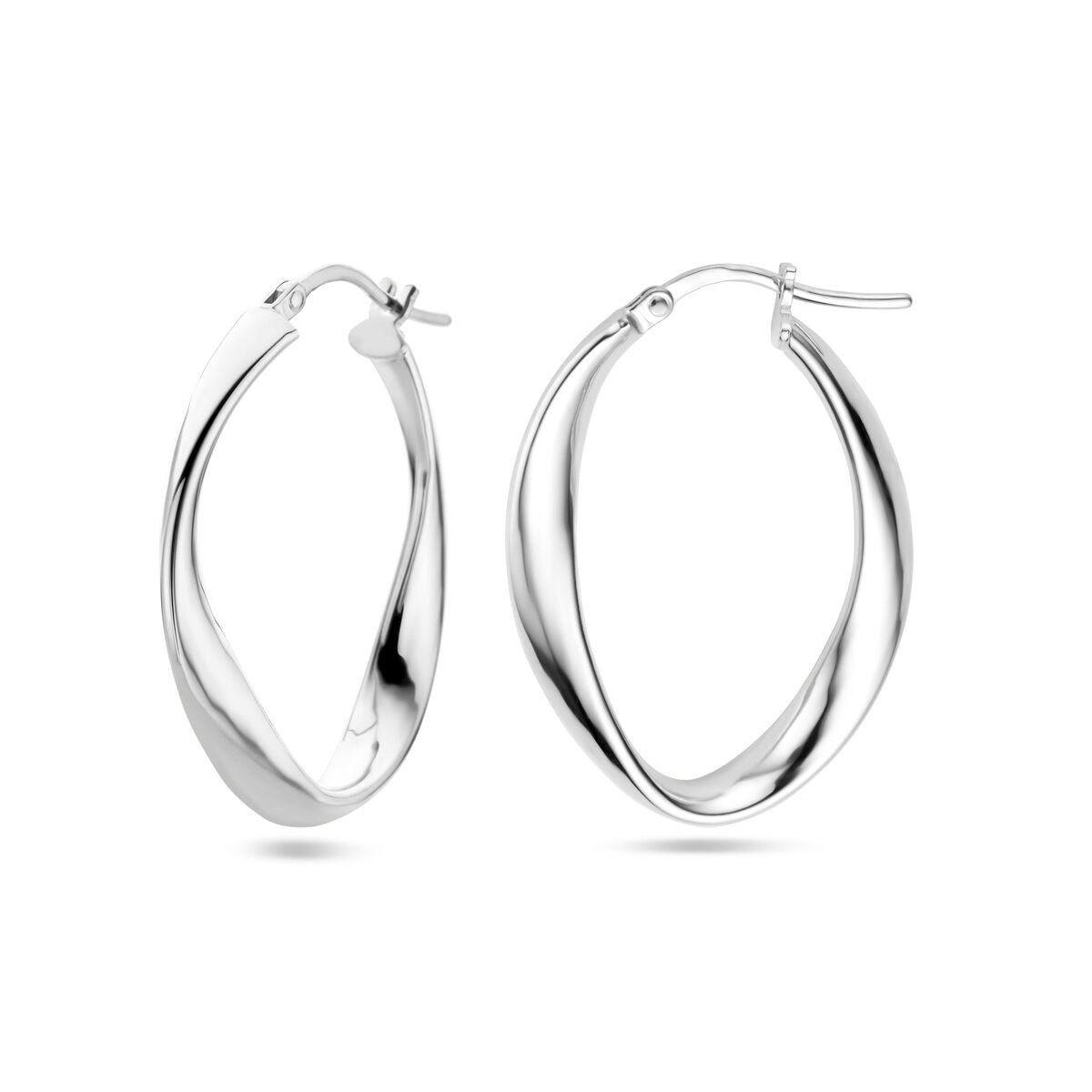 Pendientes de mujer de plata – rodiados 31 mm
