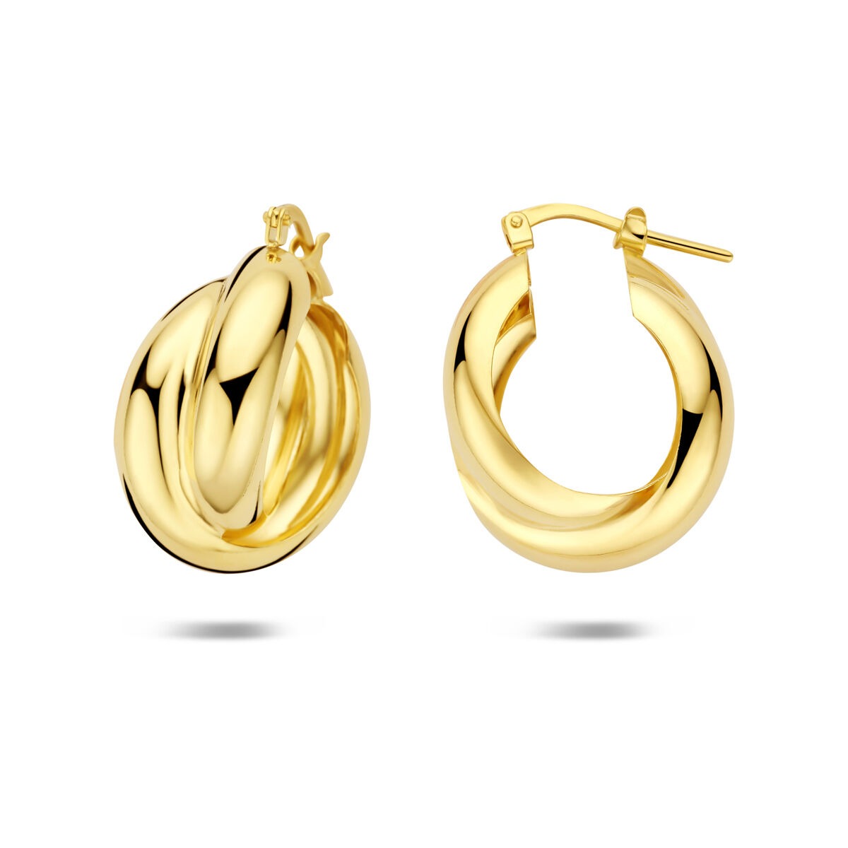 Aros chapados en oro de plata 24.5 x 11 mm