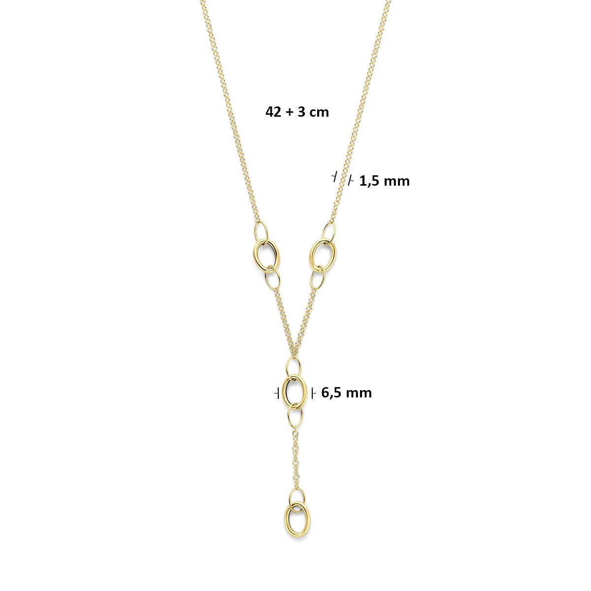 collar y de oro amarillo de 14k