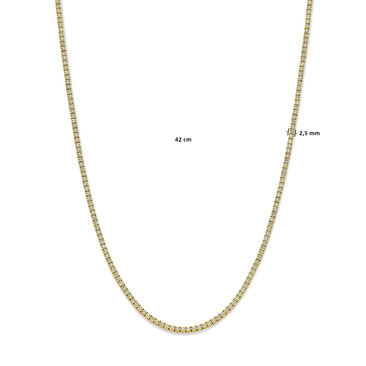collar de tenis de oro amarillo de 14k con diamantes – 5.00ct