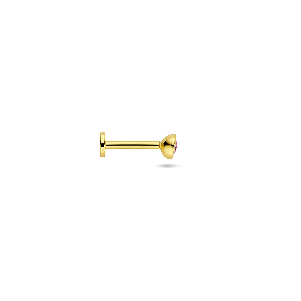 Piercing chapado en oro de plata 925 con strass rosa