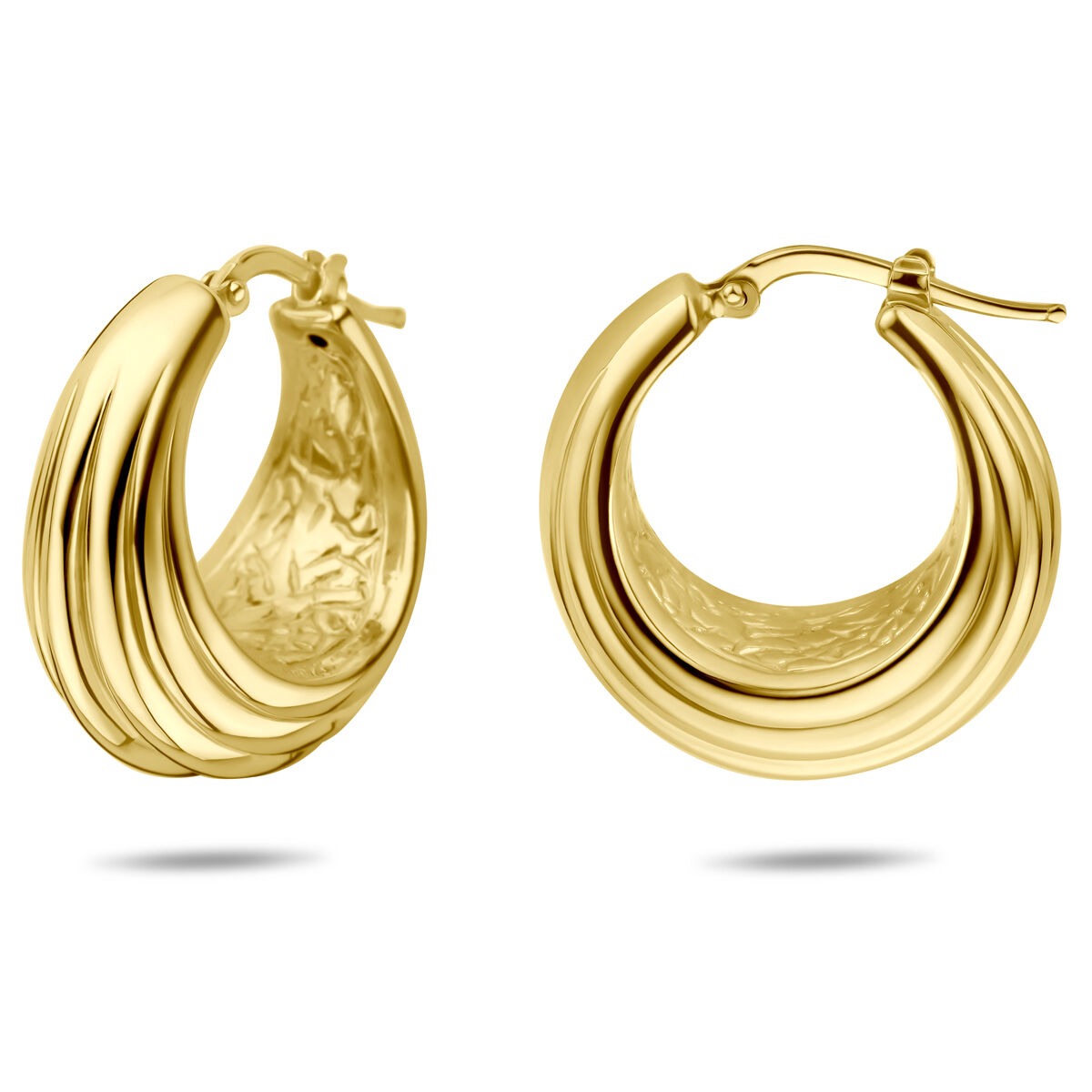 Aros chapados en oro 925 de plata 25,5 x 14 mm de mujer