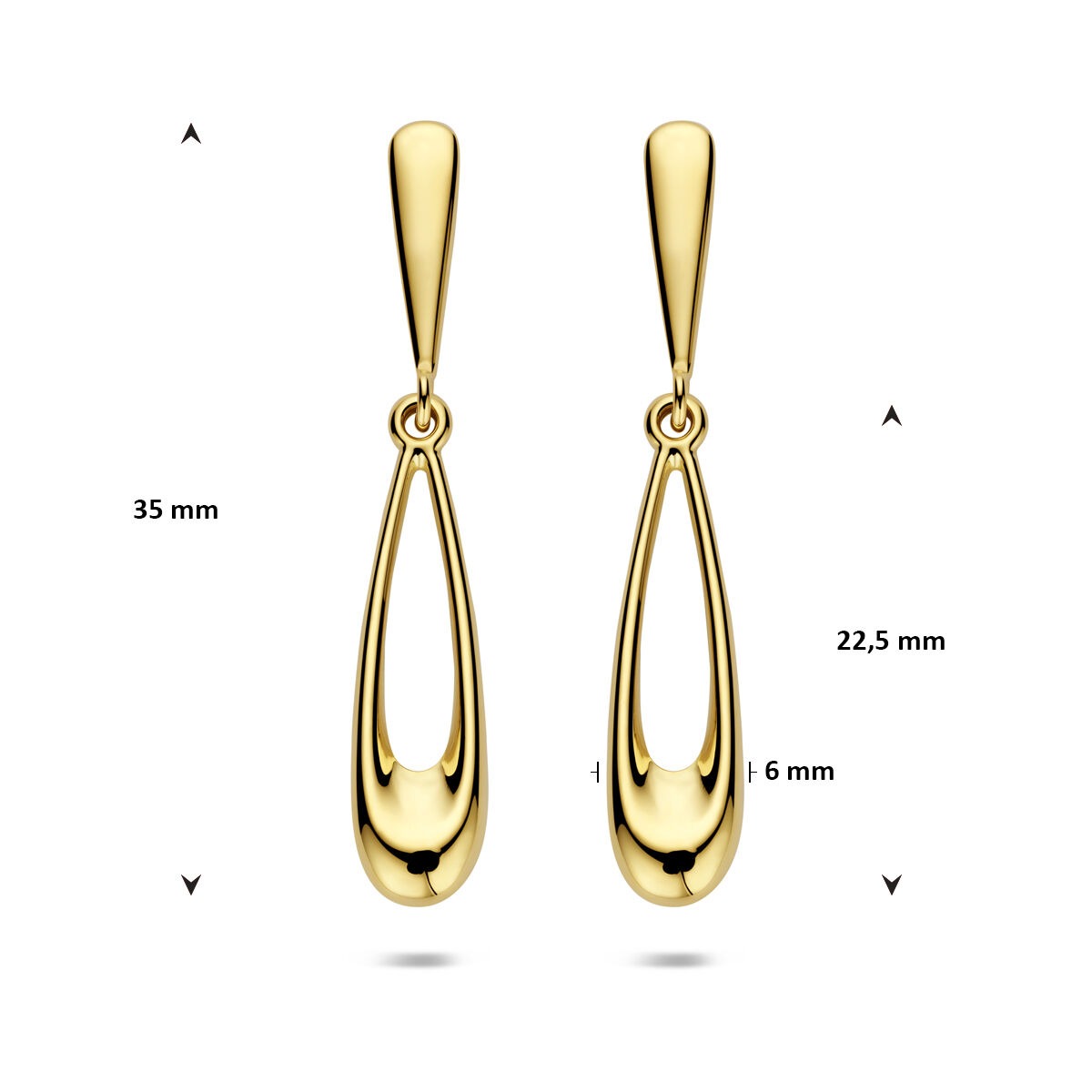 Pendientes de mujer de oro amarillo de 14k