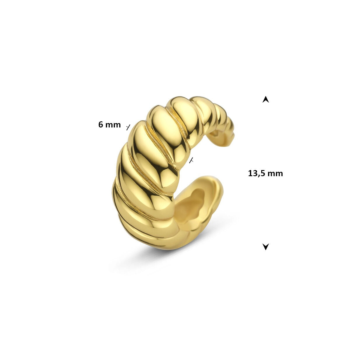 Ear cuff chapado en oro - elegancia moderna sin perforación
