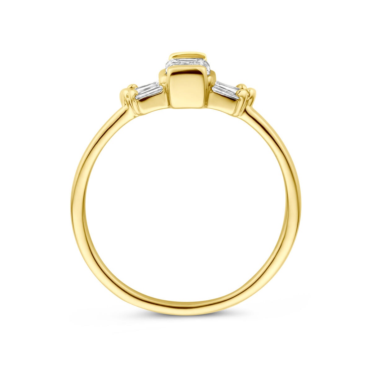 anillo de mujer de oro amarillo de 14k con diamante cultivado en laboratorio de 0.64ct – 7mm de ancho