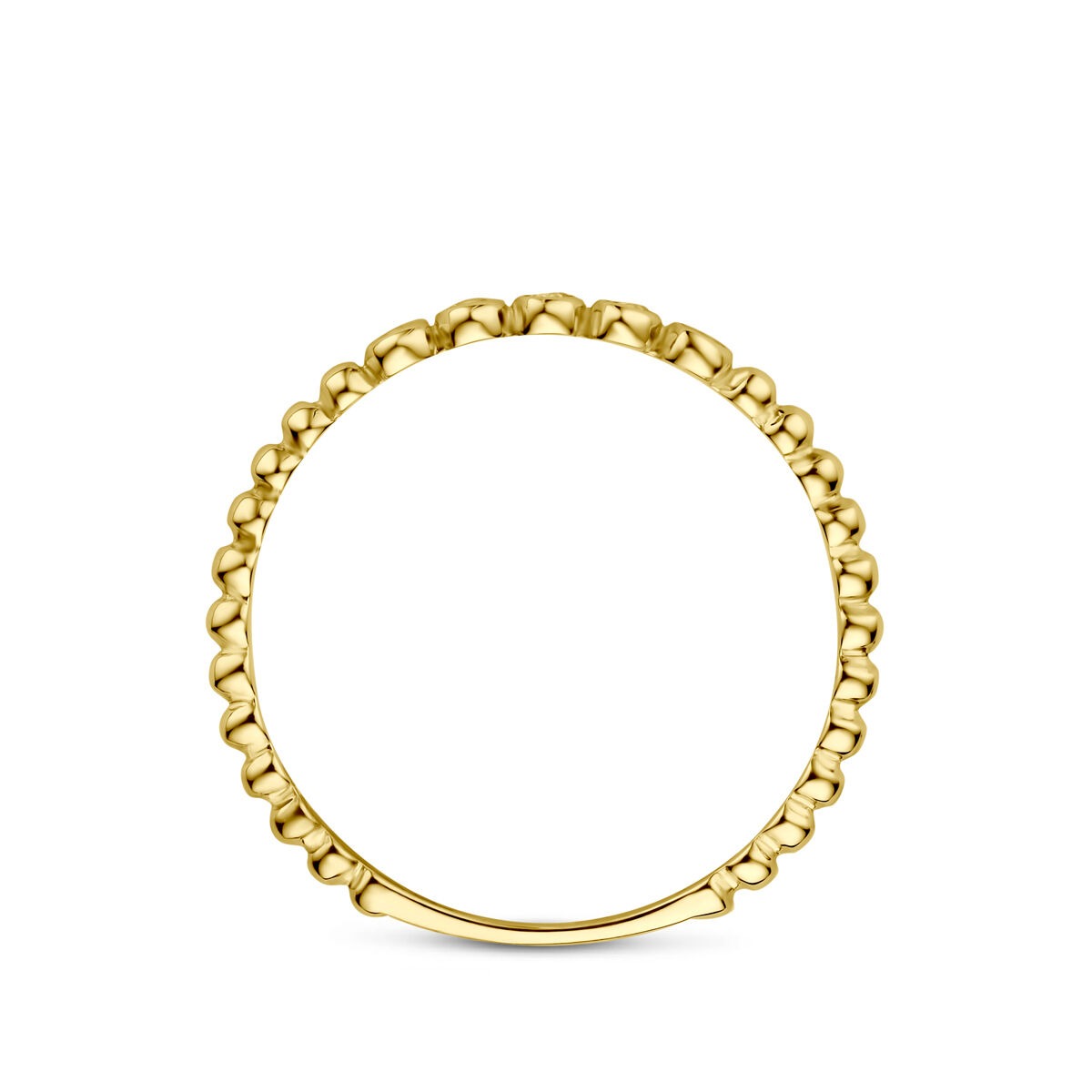 Anillo de oro amarillo de 14k con entorno de circonitas