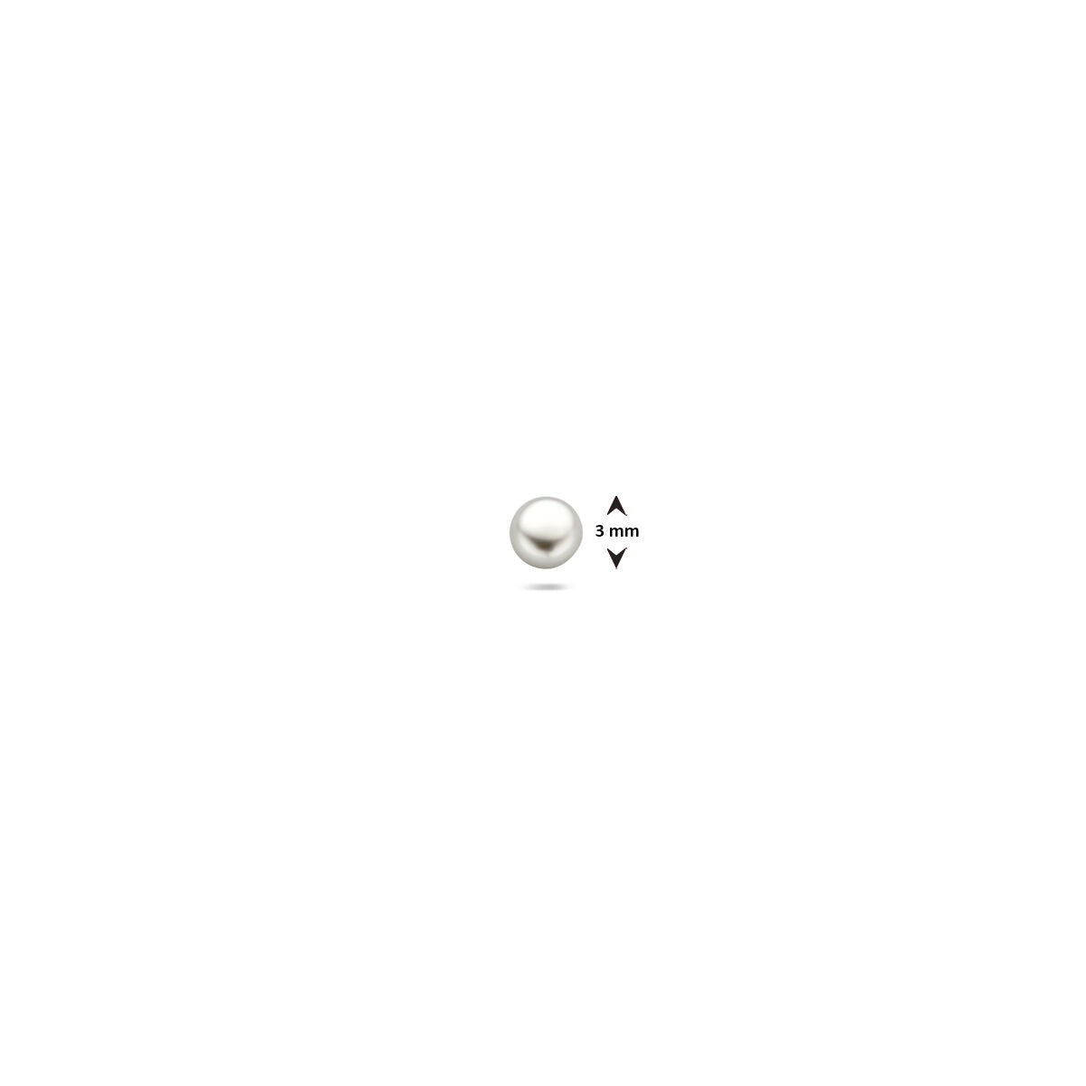 Piercing de plata plana con perla de agua dulce - Rhodium 925 plata