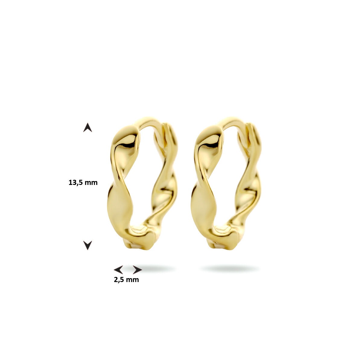 Aros chapados en oro - Diseño trenzado