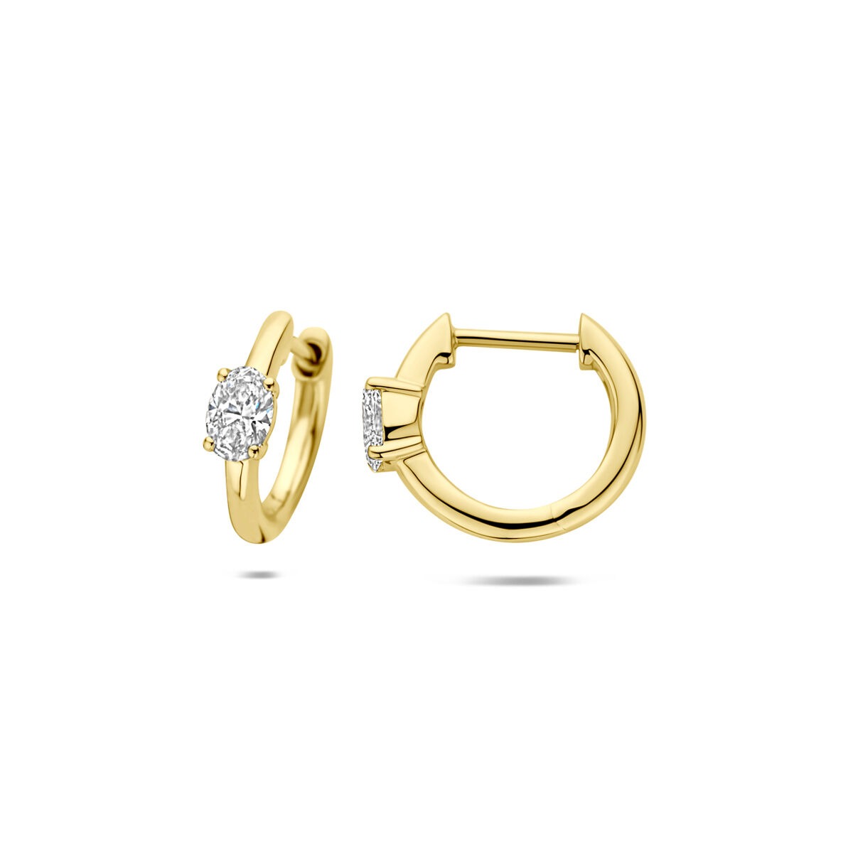 Aros de oro de 14k con diamante cultivado en laboratorio