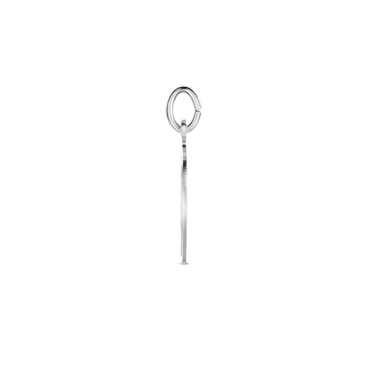 Colgante ovalado de grabado en plata rhodium, mate/diamantado, 24 x 12 mm