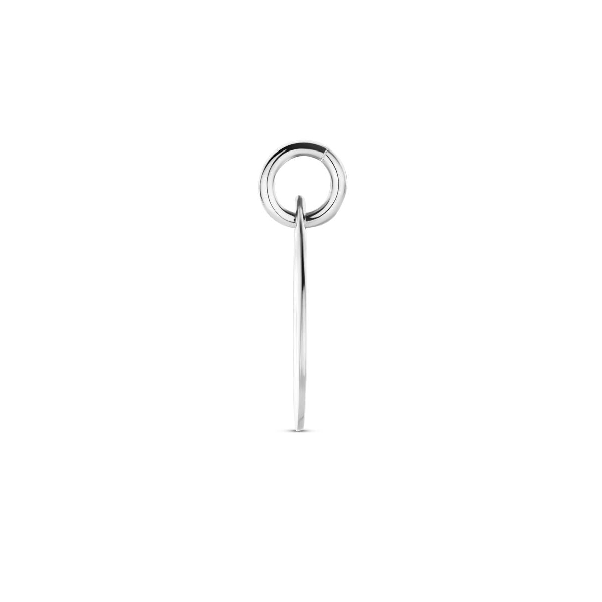 Colgante de grabado en plata 925 rodiada en forma de gota