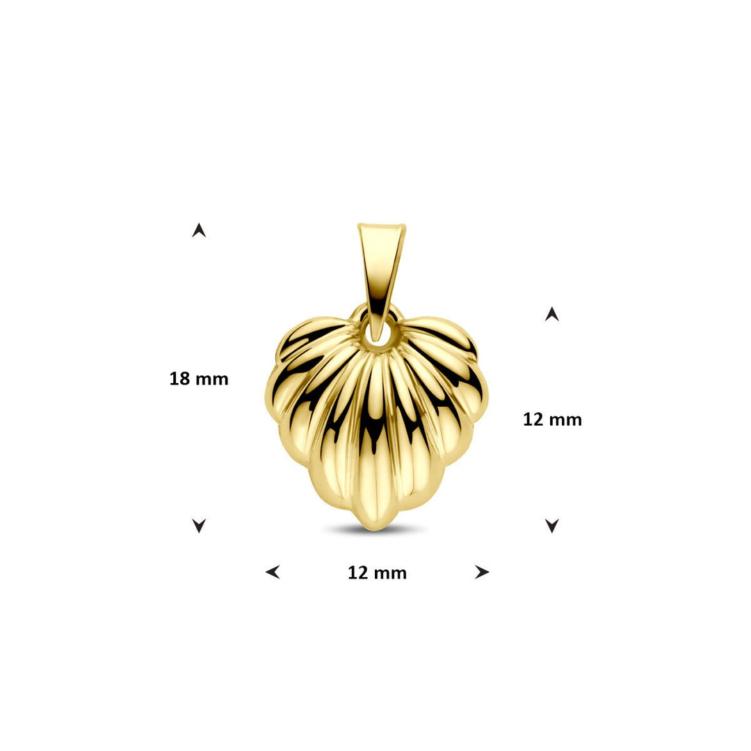 14k Geelgouden hartjes hanger 18 mm