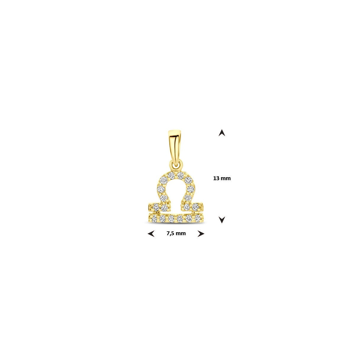 colgante de oro amarillo del signo zodiac con diamante