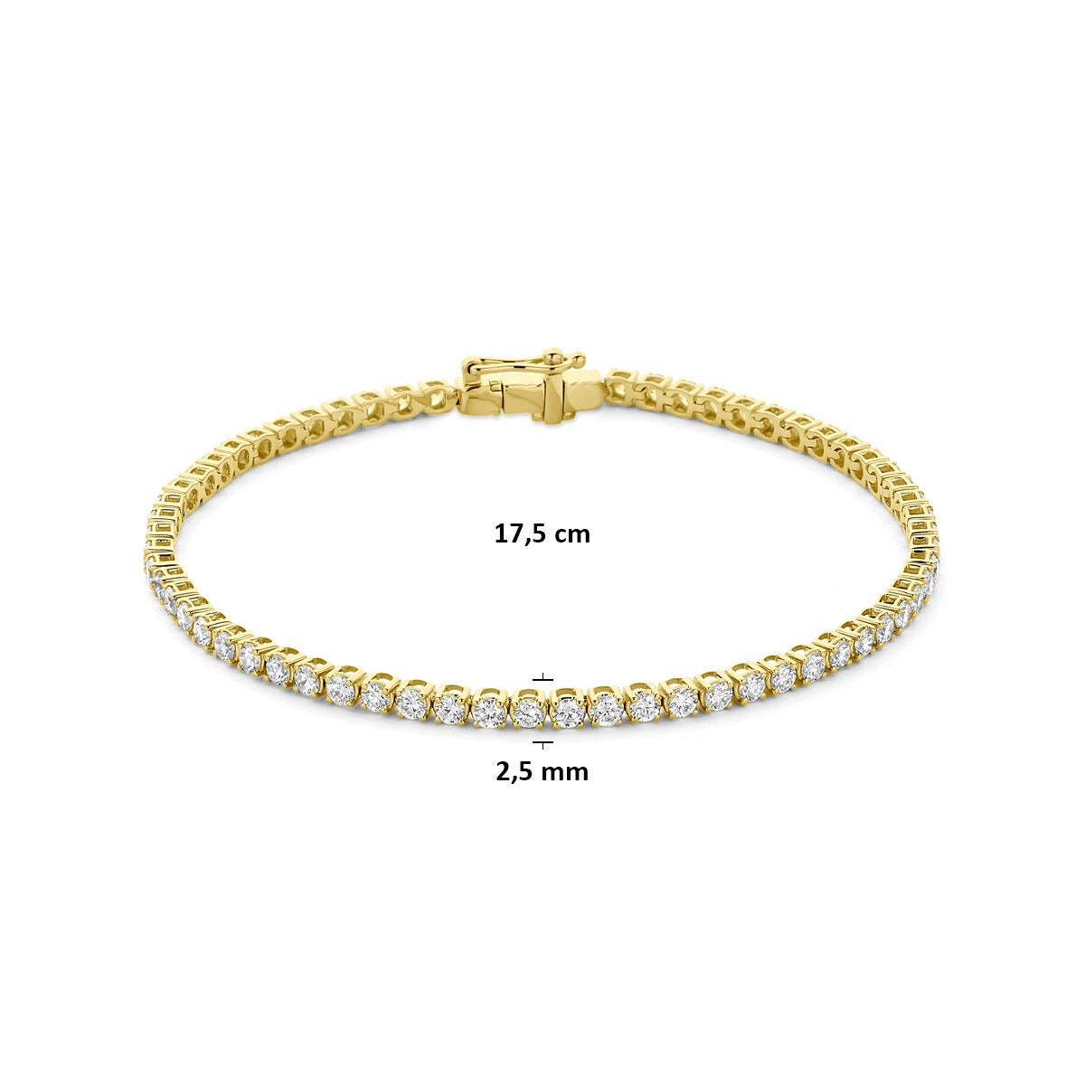 Pulsera de oro de 14k con diamante cultivado en laboratorio