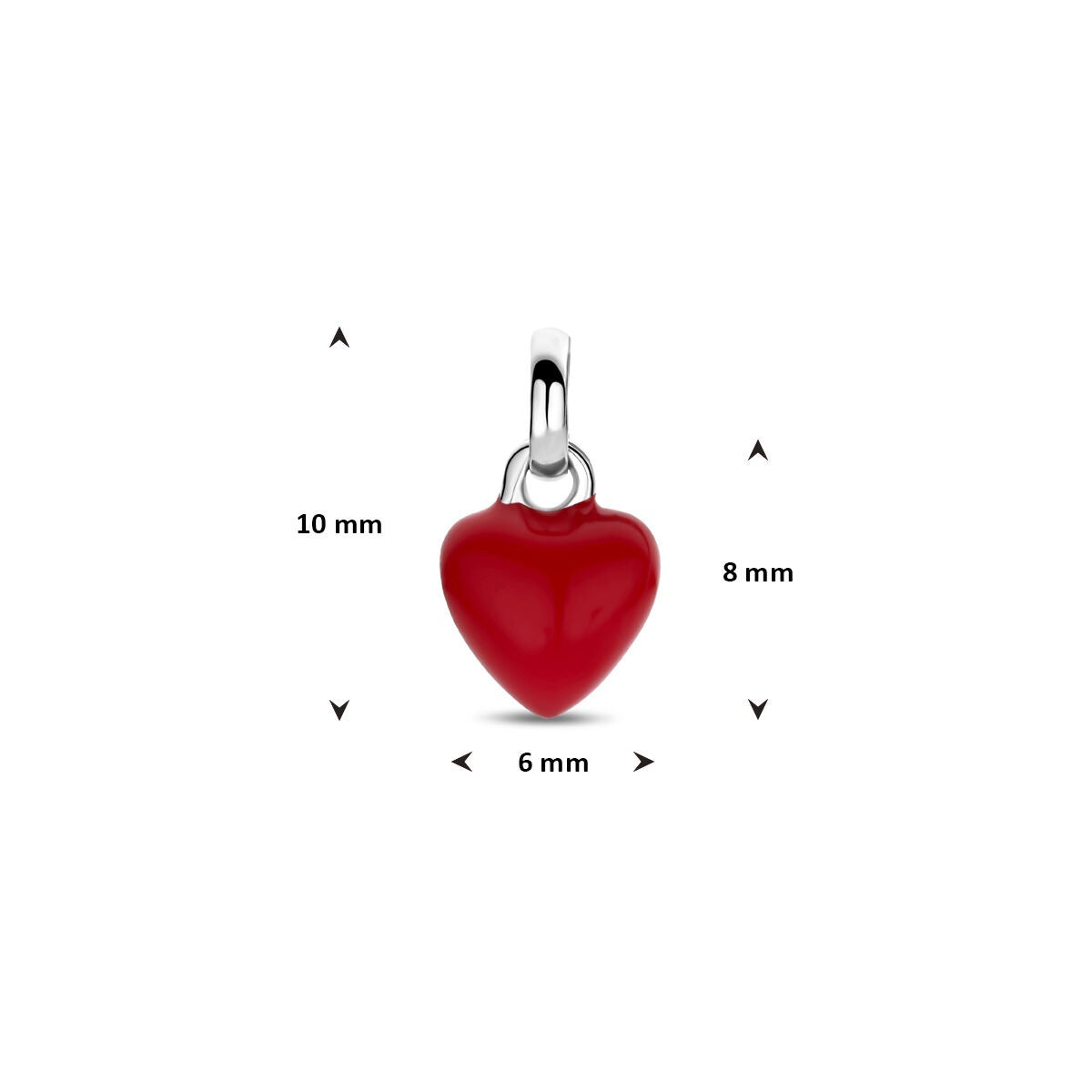Colgante infantil de corazón en plata rodiada 8x6mm
