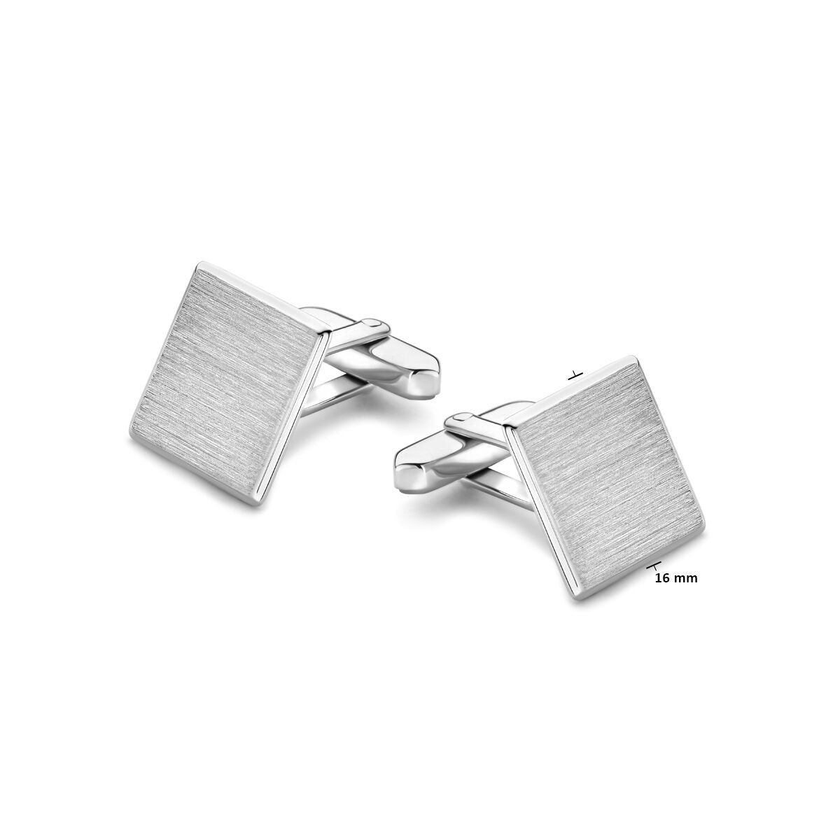 Gemelos de plata – plata 925 rodiada con acabado pulido/mate
