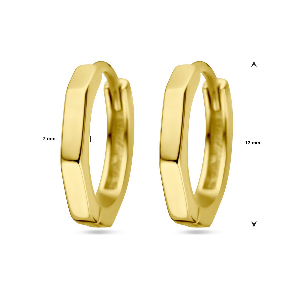 Aros chapados en oro de plata – 12 mm