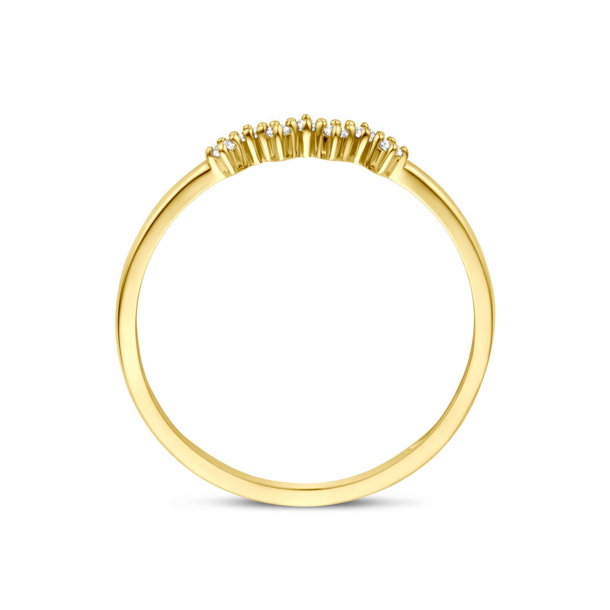 Anillo de oro amarillo de 9k con entorno de circonitas